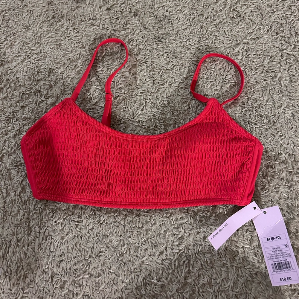 Red swimsuit top!